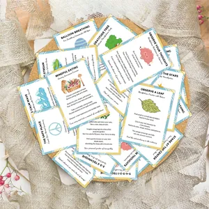 20 Achtsamkeitskarten für psychische Gesundheit mit positiven Affirmationen und Illustrationen