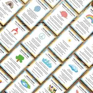 Set mit 20 Achtsamkeitskarten zur Meditation mit positiven Affirmationen und Atemübungen