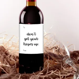 Étiquette de vin amusante avec phrase humoristique pour décoration de bouteille de Noël
