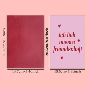 Carte de Noël drôle avec enveloppe rouge et texte allemand pour cadeau d'amitié festif