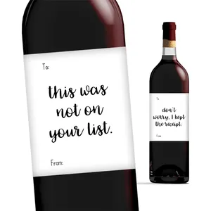 Étiquettes de vin de Noël rigolotes avec citations d'humour pour décor de fête