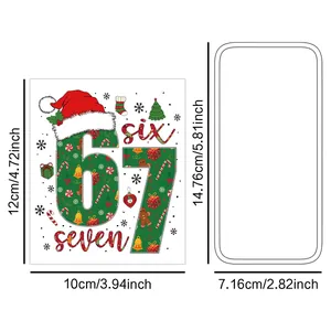 Pegatinas navideñas para botellas de vino con diseño Meme 67 y motivos festivos