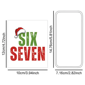 Dimensiones detalladas para etiquetas navideñas de botellas de vino diseño SIX SEVEN