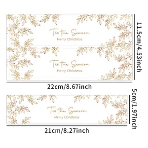 Detailed size specifications for Tis the Season Merry Christmas water bottle labels