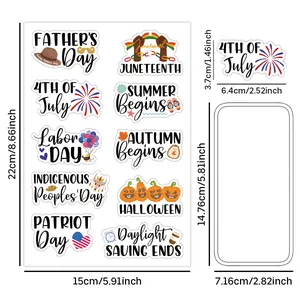 Colorful 4-sheet annual holiday planner stickers set for journals and calendars