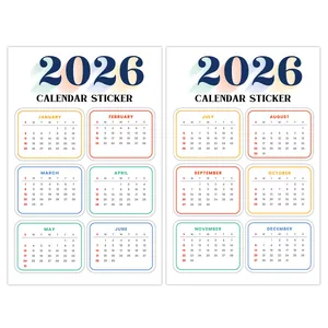 2026 Full Year Calendar Stickers Set Minimalist English Date Labels For Planner Journal Scrapbooking Office School Supplies