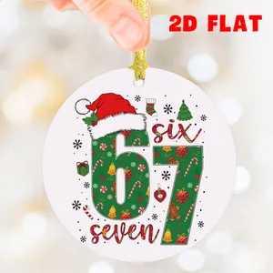 Détail d'ornement de Noël 67 en acrylique avec design plat 2D et motifs de fête