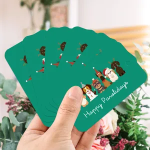 50pcs Happy Pawlidays dog gift tags with hemp rope for birthday and party favors