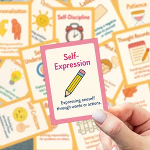 Close-up of Self-Expression flashcard from a DBT educational set for children