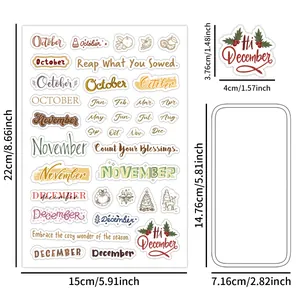 Autocollants de calendrier mensuel d'automne pour scrapbooking et journal créatif