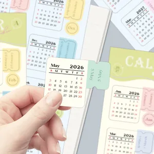 Close-up of 2026-2027 calendar index stickers for journaling and monthly organization