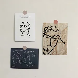 Henri Matisse Style Minimalist Line Art Decorative Cards Abstract Portrait Dove Pattern Paper Postcards Wall Decoration