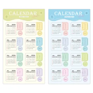 2026-2027 Calendar Stickers Macaron Color Monthly Index Tabs For Planner Journaling Notebook Office School Stationery Stickers