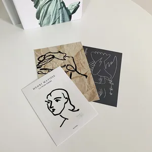 Minimalist Matisse style art cards featuring line drawings on a clean white background