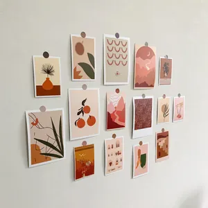 14-piece Boho art decorative cards featuring abstract landscapes and botanic patterns