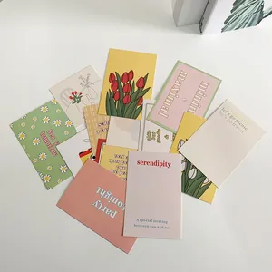 Aesthetic Korean-style tulip and geometric art postcards for room wall decoration