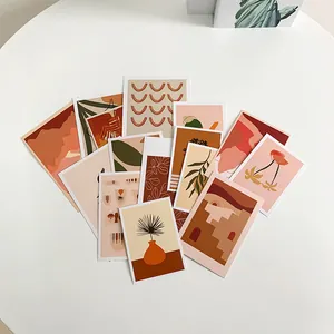 Aesthetic earthy tone landscape art cards set for dorm and photo wall decoration
