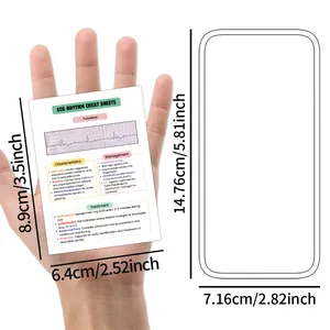 Schede di riferimento ECG compatte 8,9x6,4 cm per guide di studio medico