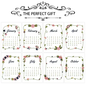 2026 Monthly Calendar Cards Hand Painted Floral Ins Style Paper Cards For Bedroom Wall Decor Home Office Desktop Decoration