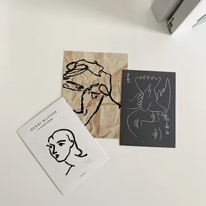 Artistic minimalist Henri Matisse style decorative postcards for wall decor
