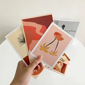 Artistic warm-toned abstract landscape decorative cards and postcards for wall decor