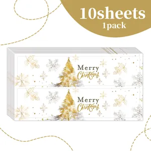 Kerst waterfles etiketten met gouden bomen en Merry Christmas tekst voor decoratie