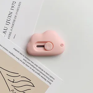 Pink cloud-shaped mini utility knife for unboxing packages and cutting paper