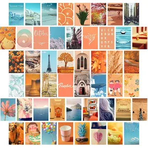 Lot de 50 affiches décoratives avec thèmes de nature, voyage et art pour décoration