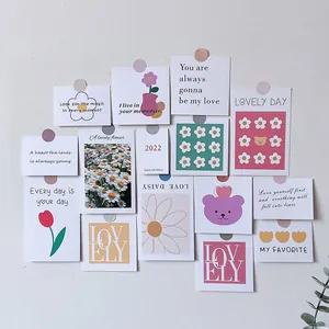 Floral wall decor card set with daisy patterns and motivational quotes for bedroom decoration