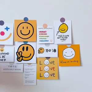 Lot de cartes décoratives murales smiley avec citations inspirantes pour déco de chambre