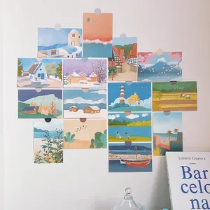 Artistic Scenery Postcards Hand Painted Landscape Wall Decor Cards For Aesthetic Room Home Decoration Gift