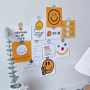 Lot de cartes de décoration murale Smiley jaune inspirantes pour chambre esthétique