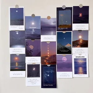 Künstlerische Wanddekorationskarten Naturlandschaft Mond Meer Thema Zimmer Wohnheim Dekor Minimalistischer Stil Karton Postkarten Set