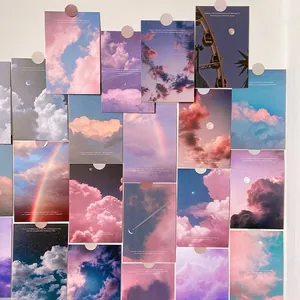 Set de 15 pósteres estéticos de cielo crepuscular y tarjetas decorativas de pared