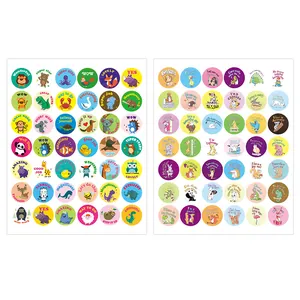 Autocollants Récompense Animaux Dessin Animé Pour Enseignants Étudiants École Classe Phrases Encouragement Inspirantes Autocollants Papier Cuivré Ronds Décoratifs