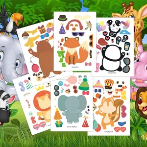 Autocollants d'animaux de la forêt DIY pour enfants avec accessoires de décoration variés