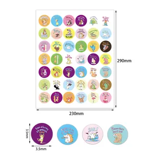 Lot de 42 autocollants de récompense animaux mignons pour enseignants et enfants