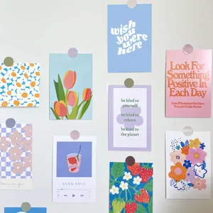 Lot de 30 cartes postales décoratives florales nordiques pour décoration murale et chambre cosy