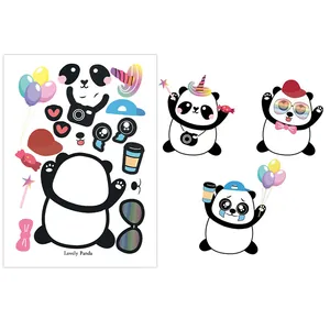 Ensemble d'autocollants panda DIY pour enfants avec accessoires créatifs d'animaux de forêt
