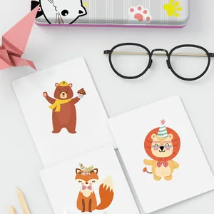 Autocollants DIY animaux de la forêt avec illustrations de l'ours, du renard et du lion