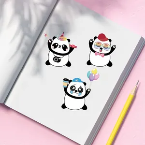 Autocollants Panda Animaux de la Forêt pour enfants avec trois motifs de visages mignons