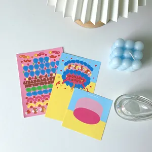Simpatici biglietti d'auguri con orsetto cartone animato e scritte in inglese