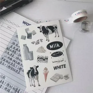 Aesthetic black and white cow print stickers for DIY journaling and stationary decor