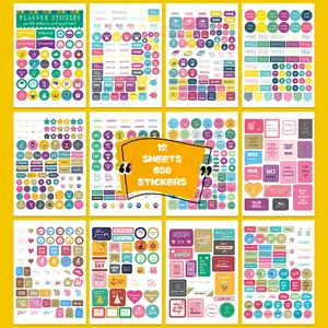 Mehrfarbige Planer-Aufkleber Für Scrapbooking Journaling Monatliche Wöchentliche Zeitplan Kalender Dekorative Aufkleber Notizbuch Zubehör