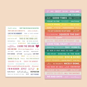 Stile Ins Frasi in Inglese Adesivi Decorativi Etichette Autoadesive per Diario per Studenti DIY Scrapbooking Cancelleria