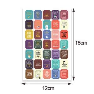 Stickers de planification business avec 35 phrases motivantes sur planche 12x18cm