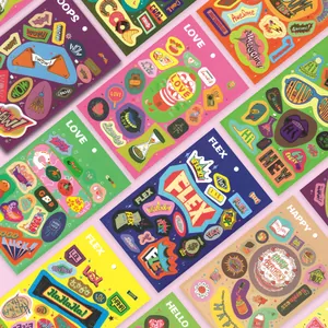 Amerikaanse Popart Stijl Cartoon Decoratieve Stickers Voor DIY Scrapbooking Journaling Telefoonhoesje Esthetische Graffiti Gestreken Papier Stickers Vrouwen Kinderen Kantoorbenodigdheden