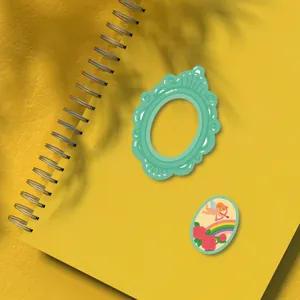 Cute Afrocat photo frame stickers with vintage floral and cupid designs for DIY decor