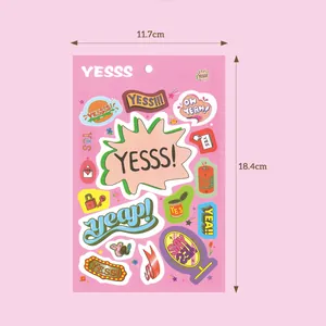 Roze cartoon decoratieve stickers voor DIY scrapbooking van 11,7cm x 18,4cm