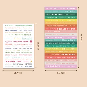 Set di adesivi creativi con citazioni inglesi per diari e decorazione di chiusura